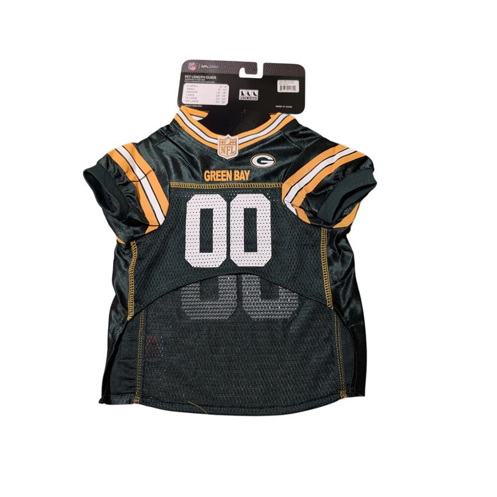 NWT NFL Official Team Pet Wear Green Bay Packers Dog Jersey Size M #00